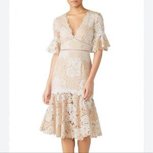 Saylor Dress Women XS Cream White Lace Floral  Romantic Feminine Elegant $276